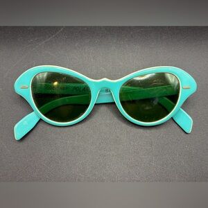 Cool Ray Polaroid 81 Vintage Cat Eye Aqua Unique Shape Sunglasses, Accessories